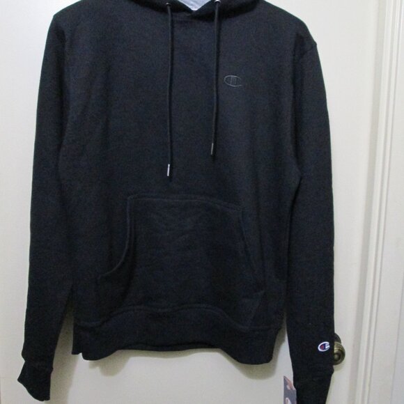 Champion Size USA small black hoodie with inside of hood light grey - Picture 1 of 3